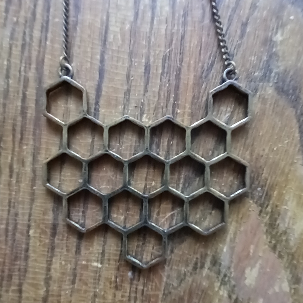 Honeycomb statement necklace